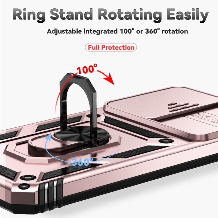 For Samsung Galaxy S24 FE 5G Sliding Camshield Holder Phone Case(Rose Gold) For Samsung Galaxy S24 FE 5G Sliding Camshield Holder Phone Case(Rose Gold)