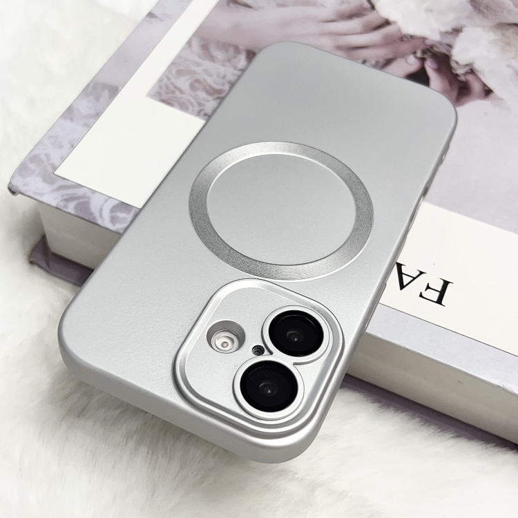 For iPhone 15 Pro Metallic Paint CD Texture MagSafe TPU Phone Case(Silver) For iPhone 15 Pro Metallic Paint CD Texture MagSafe TPU Phone Case(Silver)