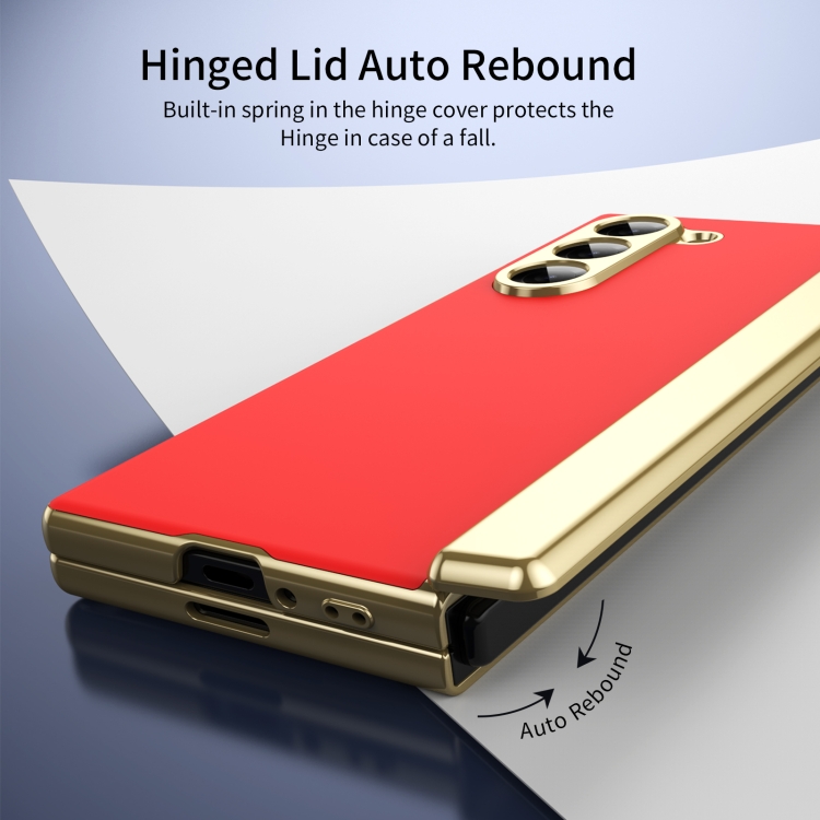 For Samsung Galaxy Z Fold5 Integrated AG Frosted Vacuum Plating Phone Case(Red) For Samsung Galaxy Z Fold5 Integrated AG Frosted Vacuum Plating Phone Case(Red)
