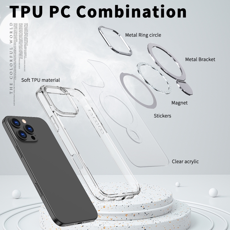 For iPhone 16 Wing Series Gen2 MagSafe Metal Ring Holder Phone Case(Transparent) For iPhone 16 Wing Series Gen2 MagSafe Metal Ring Holder Phone Case(Transparent)