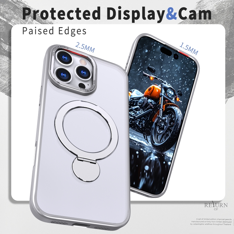 For iPhone 14 Wing Series Gen2 MagSafe Metal Ring Holder Phone Case(Titanium Gray) - 3