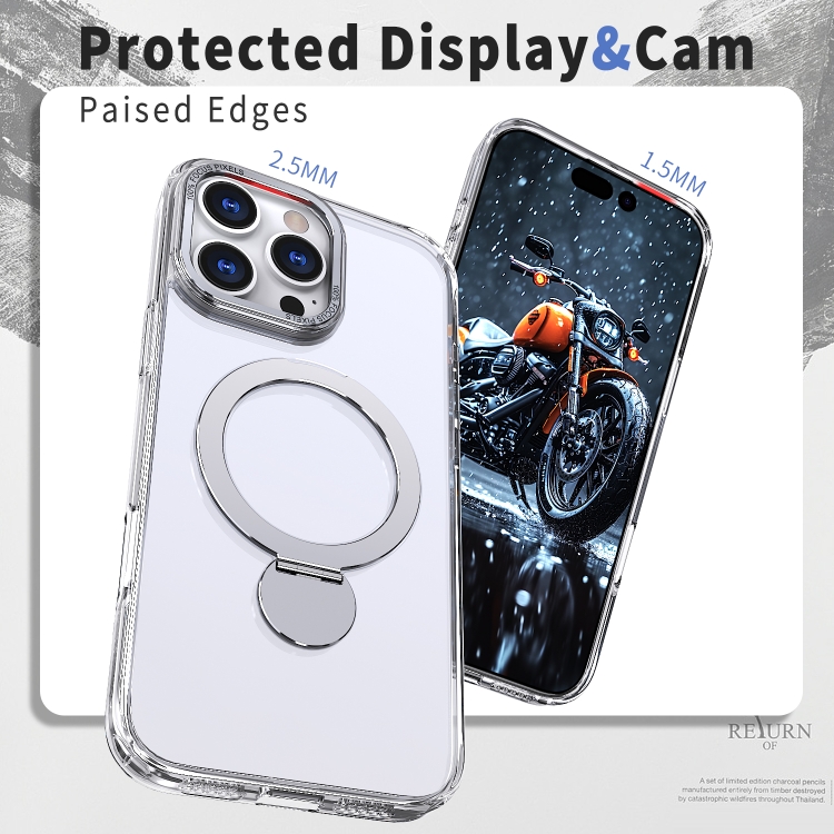 For iPhone 13 Pro Max Wing Series Gen2 MagSafe Metal Ring Holder Phone Case(Transparent) For iPhone 13 Pro Max Wing Series Gen2 MagSafe Metal Ring Holder Phone Case(Transparent)