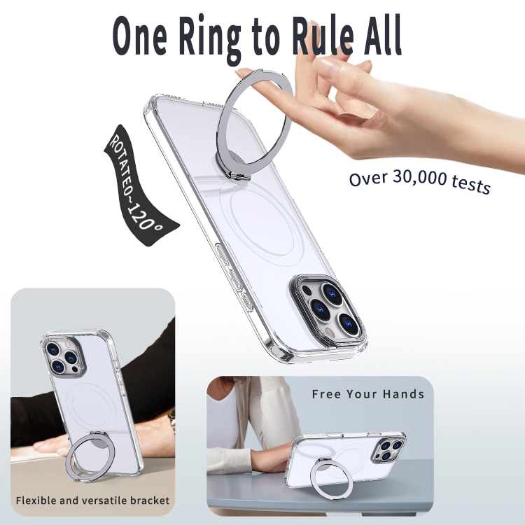 For iPhone 13 Pro Max Wing Series Gen2 MagSafe Metal Ring Holder Phone Case(Transparent) For iPhone 13 Pro Max Wing Series Gen2 MagSafe Metal Ring Holder Phone Case(Transparent)