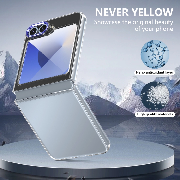 For Samsung Galaxy Z Flip6 lce Folding Series Integrated Clear PC Phone Case(Royal Blue) For Samsung Galaxy Z Flip6 lce Folding Series Integrated Clear PC Phone Case(Royal Blue)