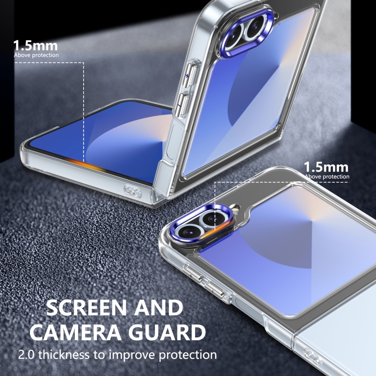 For Samsung Galaxy Z Flip6 lce Folding Series Integrated Clear PC Phone Case(Royal Blue) For Samsung Galaxy Z Flip6 lce Folding Series Integrated Clear PC Phone Case(Royal Blue)