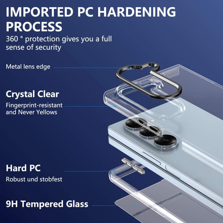 For Samsung Galaxy Z Fold6 lce Folding Series Integrated Clear PC Phone Case(Black) For Samsung Galaxy Z Fold6 lce Folding Series Integrated Clear PC Phone Case(Black)