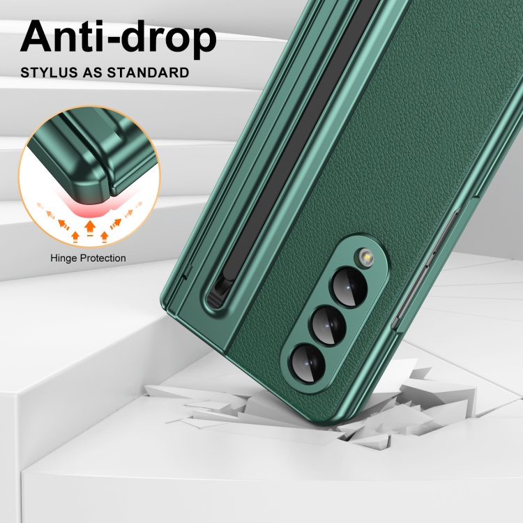 For Samsung Galaxy Z Fold4 Integrated PC + PU Phone Case with Pen / Pen Box(Green) For Samsung Galaxy Z Fold4 Integrated PC + PU Phone Case with Pen / Pen Box(Green)