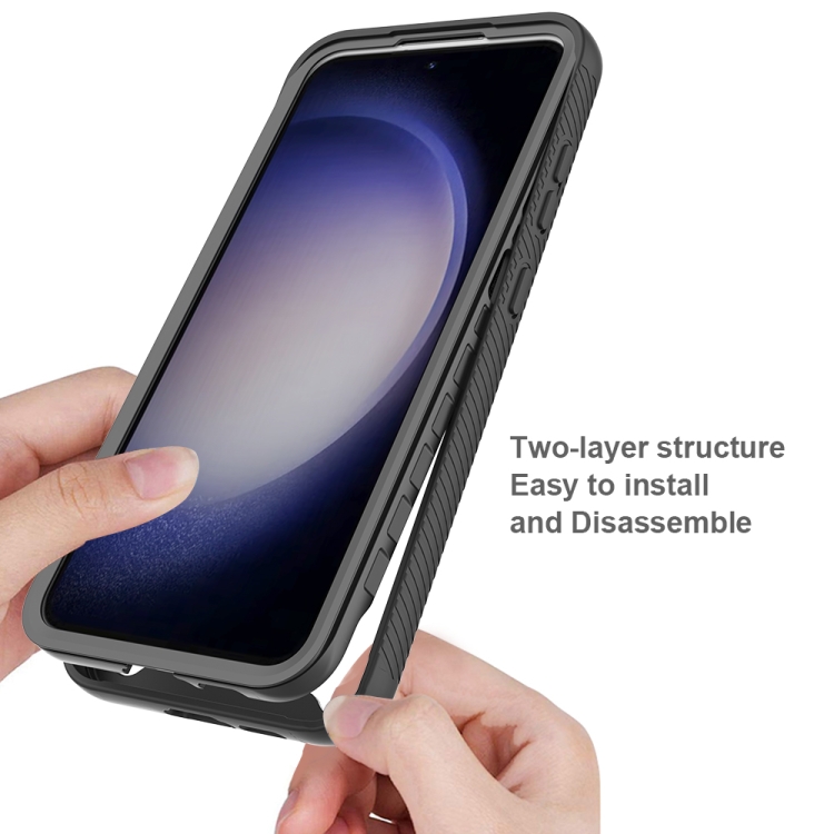 For Samsung Galaxy S24 FE 5G Starry Sky Solid Color Shockproof TPU Clear PC Phone Case(Black) For Samsung Galaxy S24 FE 5G Starry Sky Solid Color Shockproof TPU Clear PC Phone Case(Black)