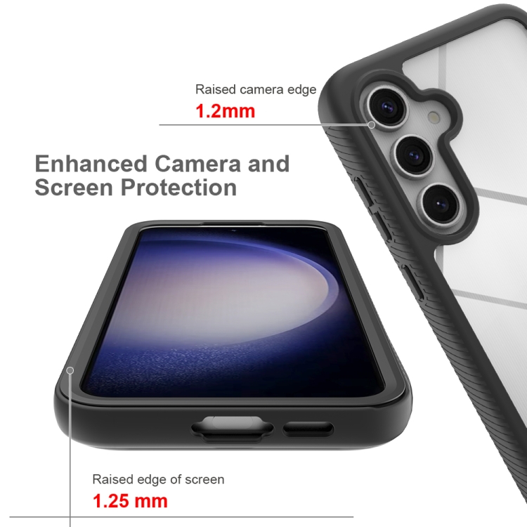 For Samsung Galaxy S24 FE 5G Starry Sky Solid Color Shockproof TPU Clear PC Phone Case(Black) For Samsung Galaxy S24 FE 5G Starry Sky Solid Color Shockproof TPU Clear PC Phone Case(Black)