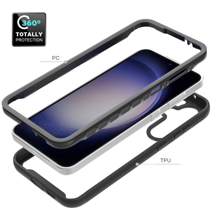 For Samsung Galaxy S24 FE 5G Starry Sky Solid Color Shockproof TPU Clear PC Phone Case(Black) For Samsung Galaxy S24 FE 5G Starry Sky Solid Color Shockproof TPU Clear PC Phone Case(Black)