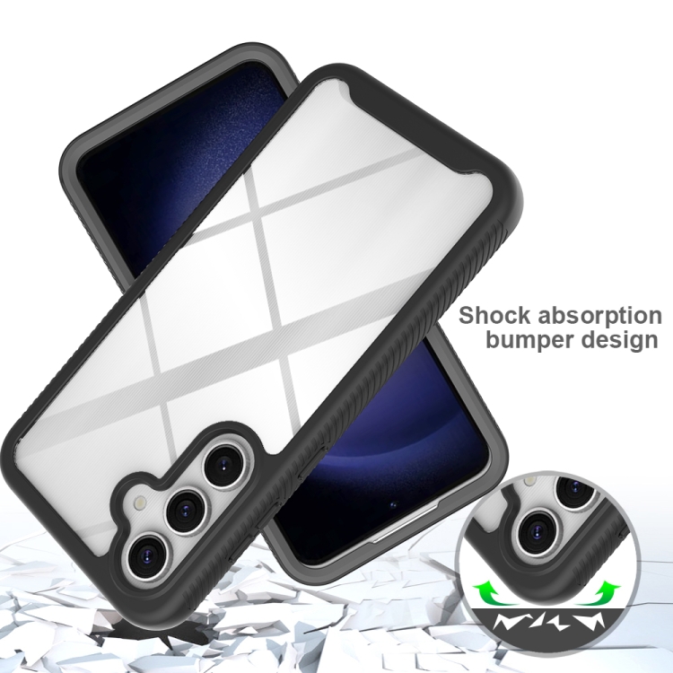 For Samsung Galaxy S24 FE 5G Starry Sky Solid Color Shockproof TPU Clear PC Phone Case(Black) For Samsung Galaxy S24 FE 5G Starry Sky Solid Color Shockproof TPU Clear PC Phone Case(Black)