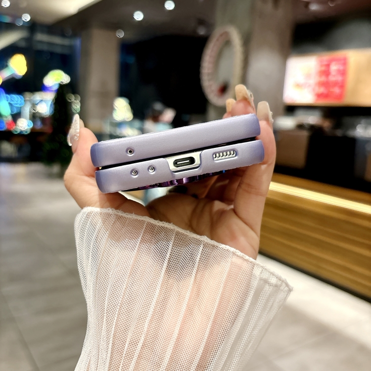 For Samsung Galaxy Z Flip5 5G Sparkling Diamond Rhombus PC Phone Case(Purple) For Samsung Galaxy Z Flip5 5G Sparkling Diamond Rhombus PC Phone Case(Purple)