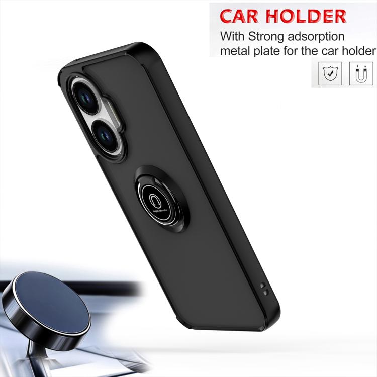 For Xiaomi Poco F7 Q Shadow 1 Series TPU + PC Phone Case with Ring(Black+Red)