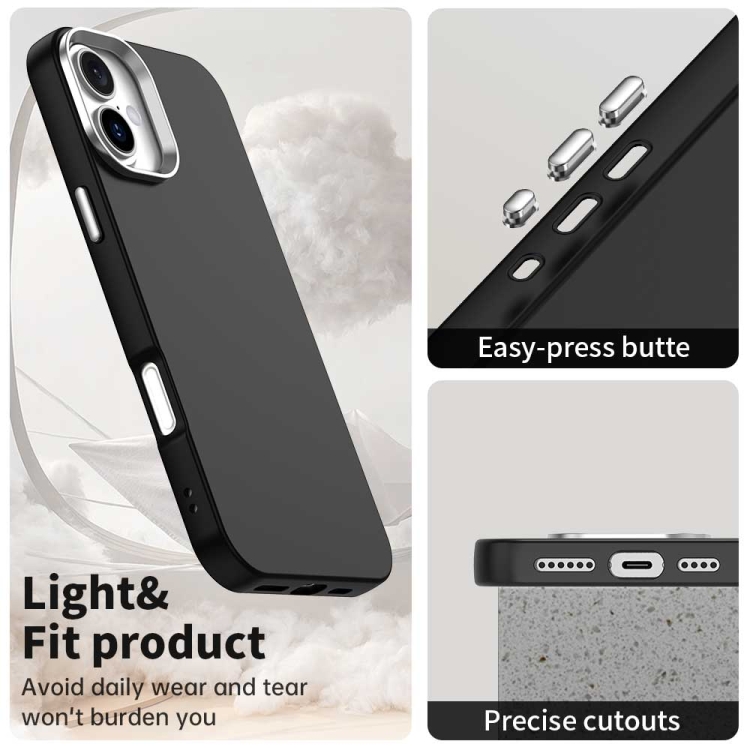 For iPhone 16 Colorful Series Shockproof Phone Case(Black) For iPhone 16 Colorful Series Shockproof Phone Case(Black)