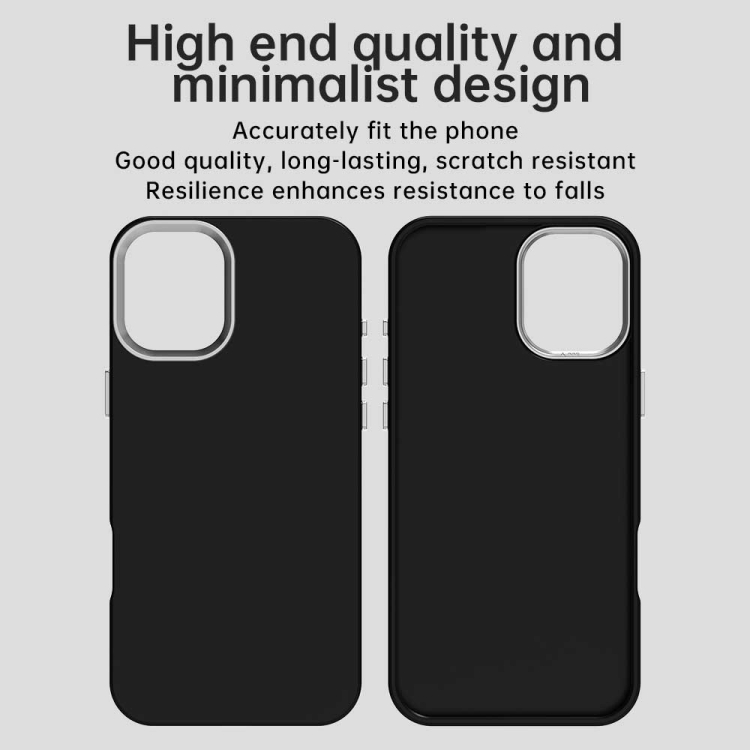 For iPhone 16 Colorful Series Shockproof Phone Case(Black) For iPhone 16 Colorful Series Shockproof Phone Case(Black)