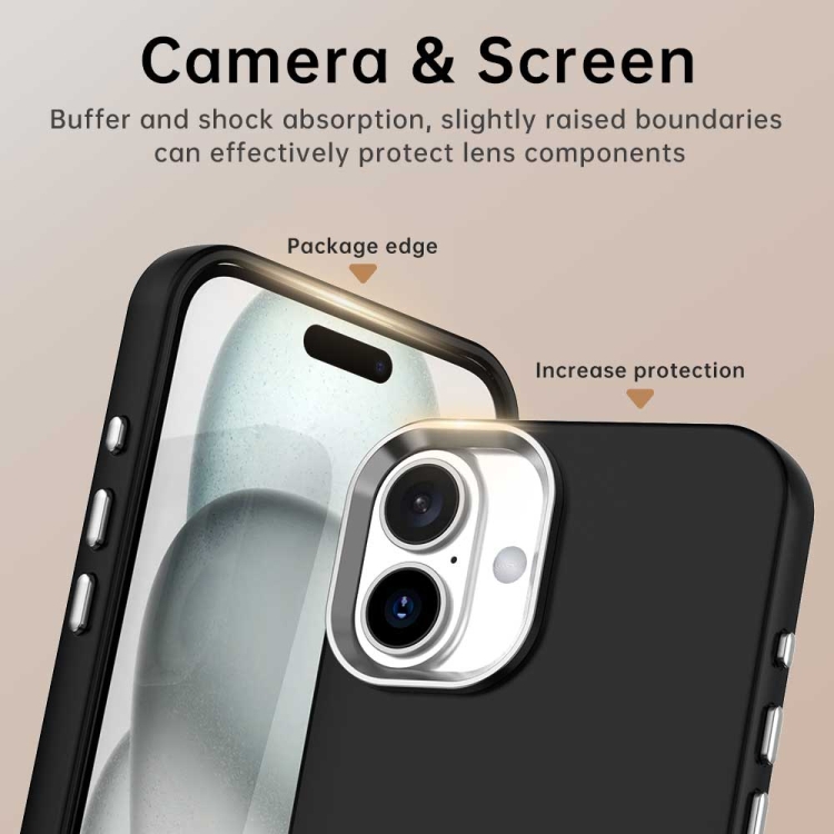 For iPhone 16 Colorful Series Shockproof Phone Case(Black) For iPhone 16 Colorful Series Shockproof Phone Case(Black)