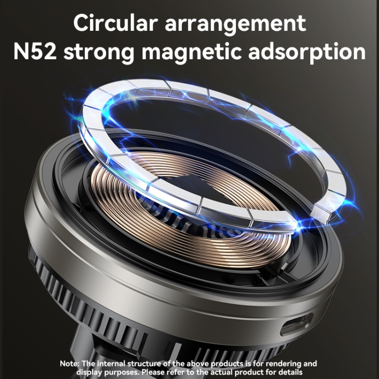 Yesido C315 15W Suction Cup Air Vent Car Wireless Charging Holder with RGB Lighting(Black) - 4