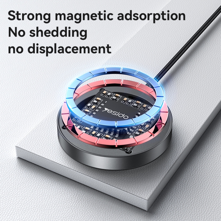 Yesido DS28 15W Smart Digital Display Magnetic Wireless Charger, Length:1.2m(Black) Yesido DS28 15W Smart Digital Display Magnetic Wireless Charger, Length:1.2m(Black)