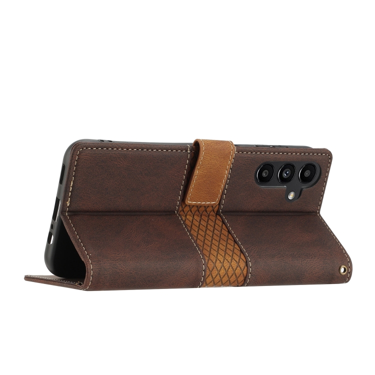 For Samsung Galaxy S24 5G Grid Stitching Leather Phone Case with Lanyard(Brown) For Samsung Galaxy S24 5G Grid Stitching Leather Phone Case with Lanyard(Brown)