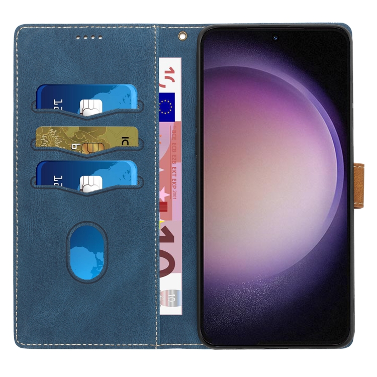 For Samsung Galaxy S23+ 5G Grid Stitching Leather Phone Case with Lanyard(Blue) For Samsung Galaxy S23+ 5G Grid Stitching Leather Phone Case with Lanyard(Blue)