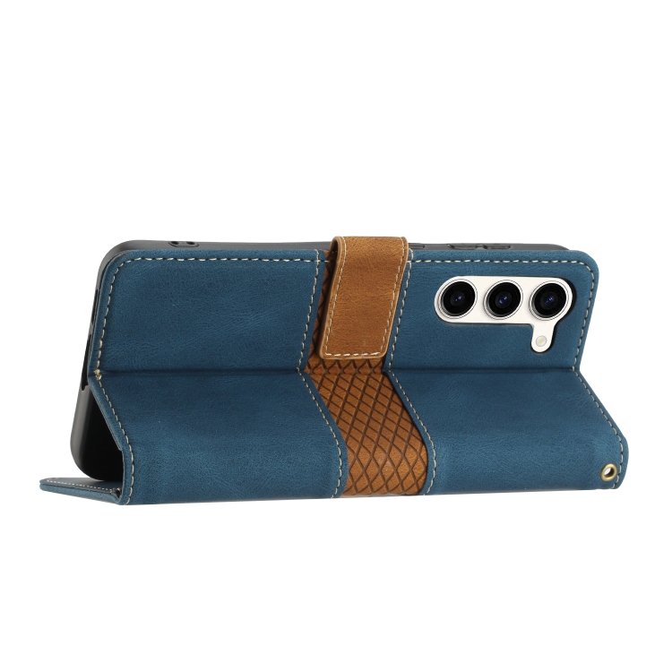 For Samsung Galaxy S23+ 5G Grid Stitching Leather Phone Case with Lanyard(Blue) For Samsung Galaxy S23+ 5G Grid Stitching Leather Phone Case with Lanyard(Blue)