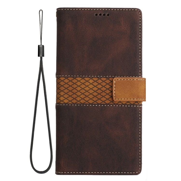 For Samsung Galaxy S20 FE Grid Stitching Leather Phone Case with Lanyard(Brown) For Samsung Galaxy S20 FE Grid Stitching Leather Phone Case with Lanyard(Brown)
