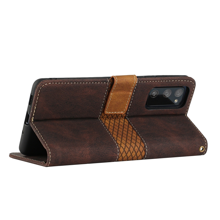 For Samsung Galaxy S20 FE Grid Stitching Leather Phone Case with Lanyard(Brown) For Samsung Galaxy S20 FE Grid Stitching Leather Phone Case with Lanyard(Brown)