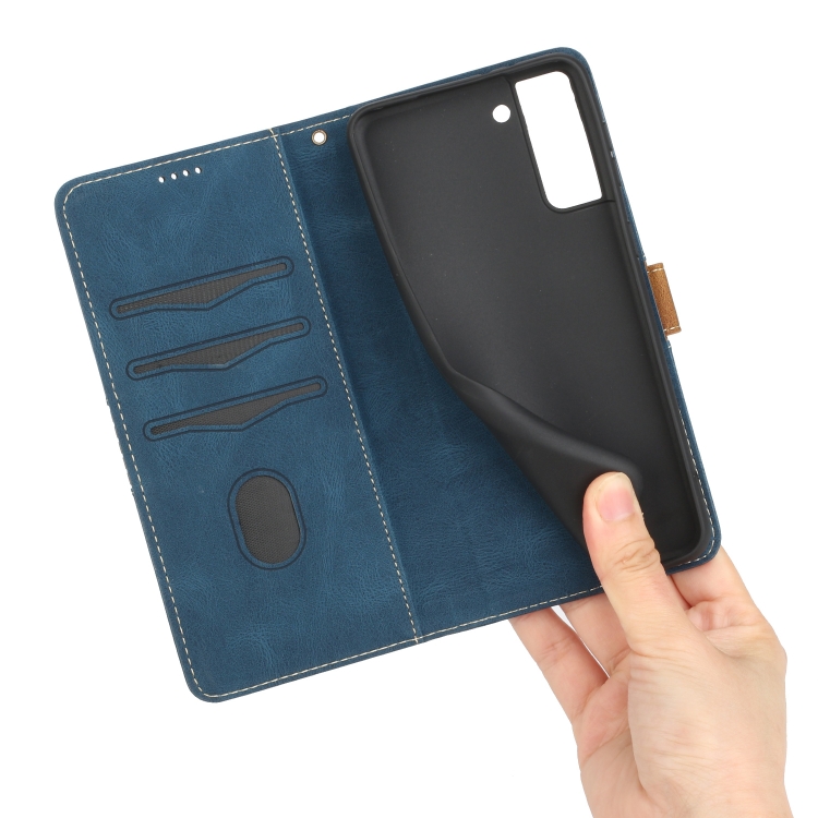 For Samsung Galaxy S22+ 5G Grid Stitching Leather Phone Case with Lanyard(Blue) For Samsung Galaxy S22+ 5G Grid Stitching Leather Phone Case with Lanyard(Blue)
