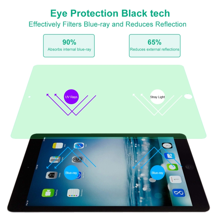 For iPad 9.7 2018 9H 2.5D Eye Protection Green Light Explosion-proof Tempered Glass Film For iPad 9.7 2018 9H 2.5D Eye Protection Green Light Explosion-proof Tempered Glass Film