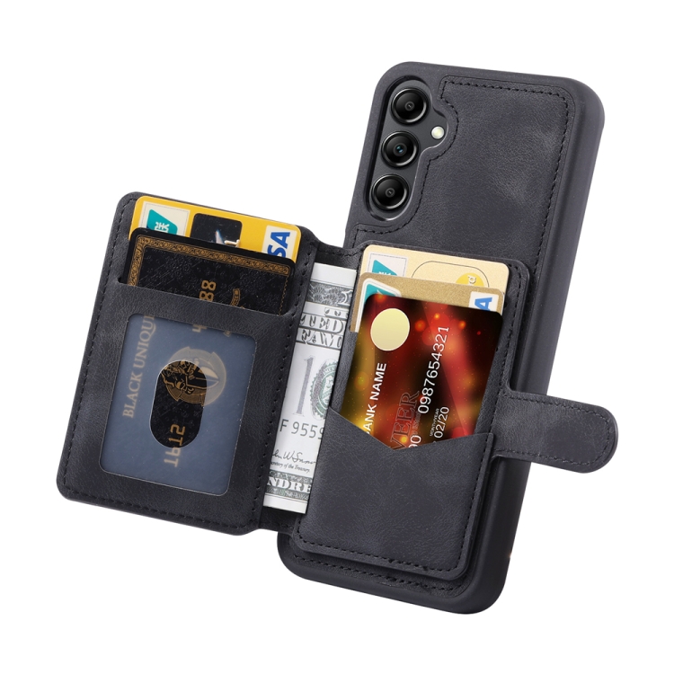 For Samsung Galaxy S25+ 5G Skin Feel Dream RFID Anti-theft PU Card Bag Phone Case(Black) For Samsung Galaxy S25+ 5G Skin Feel Dream RFID Anti-theft PU Card Bag Phone Case(Black)