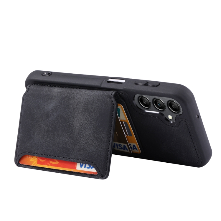 For Samsung Galaxy S25+ 5G Skin Feel Dream RFID Anti-theft PU Card Bag Phone Case(Black) For Samsung Galaxy S25+ 5G Skin Feel Dream RFID Anti-theft PU Card Bag Phone Case(Black)