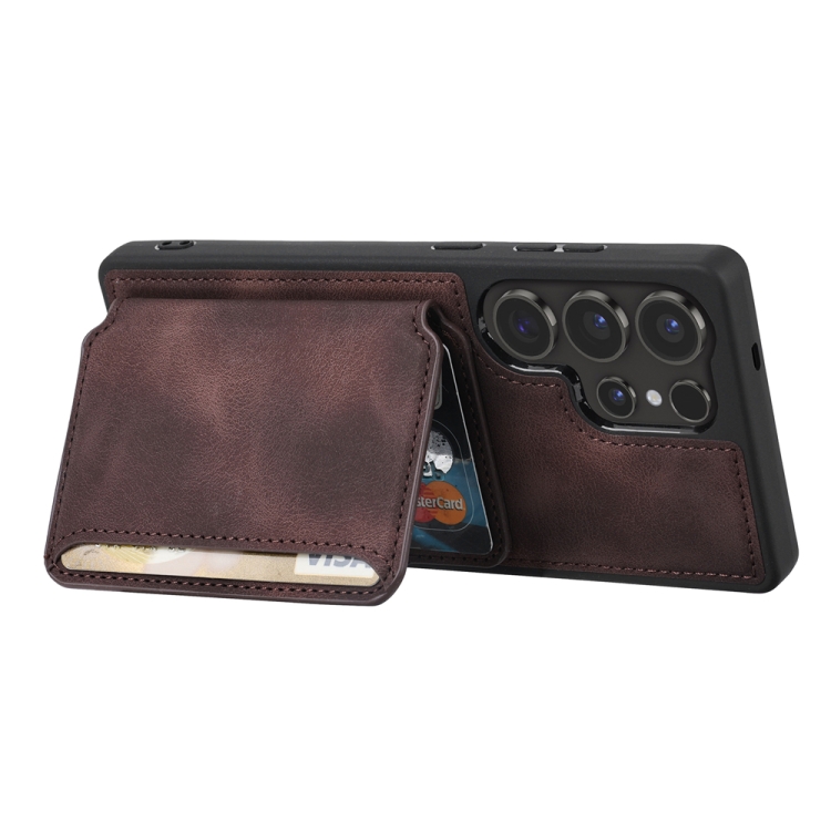 For Samsung Galaxy S25 Ultra 5G Skin Feel Dream RFID Anti-theft PU Card Bag Phone Case(Coffee) For Samsung Galaxy S25 Ultra 5G Skin Feel Dream RFID Anti-theft PU Card Bag Phone Case(Coffee)