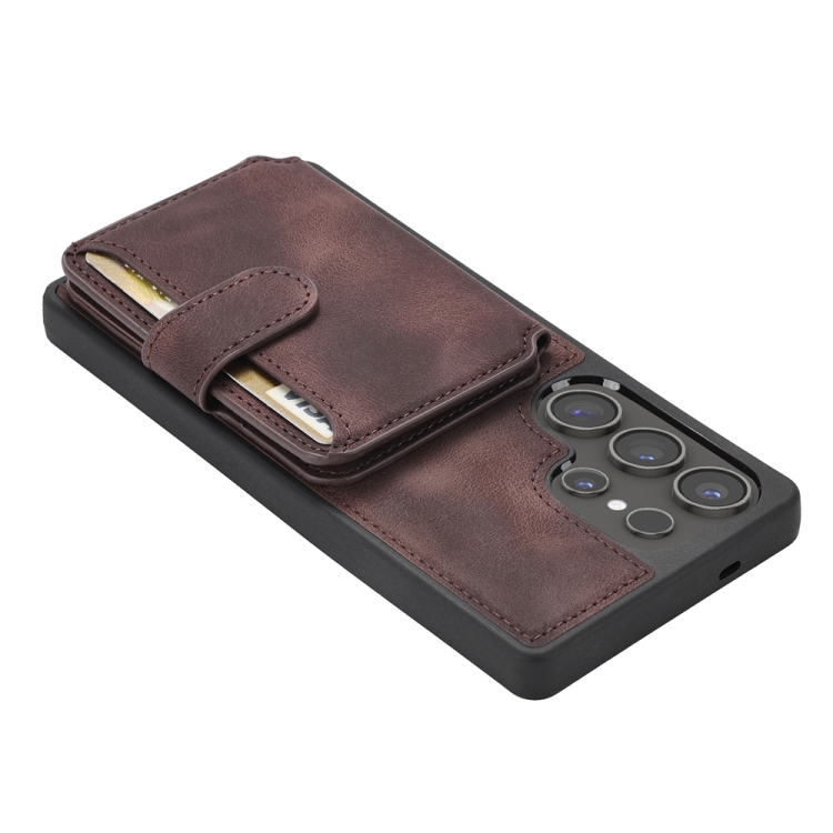 For Samsung Galaxy S25 Ultra 5G Skin Feel Dream RFID Anti-theft PU Card Bag Phone Case(Coffee) For Samsung Galaxy S25 Ultra 5G Skin Feel Dream RFID Anti-theft PU Card Bag Phone Case(Coffee)
