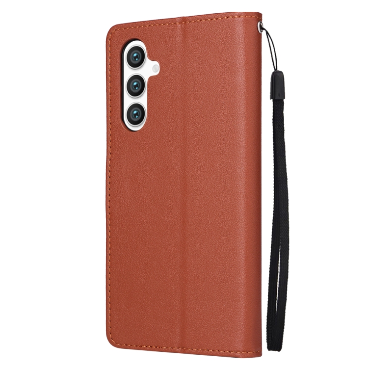 For Samsung Galaxy S25 5G 3-Card Slots Multifunctional Leather Phone Case(Brown) For Samsung Galaxy S25 5G 3-Card Slots Multifunctional Leather Phone Case(Brown)