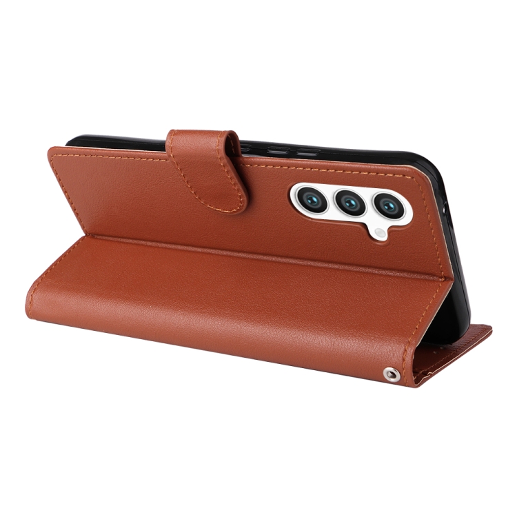 For Samsung Galaxy S25 5G 3-Card Slots Multifunctional Leather Phone Case(Brown) For Samsung Galaxy S25 5G 3-Card Slots Multifunctional Leather Phone Case(Brown)
