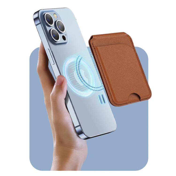 Two-fold Rotating Phone Holder MagSafe Leather Card Bag(Brown) Two-fold Rotating Phone Holder MagSafe Leather Card Bag(Brown)