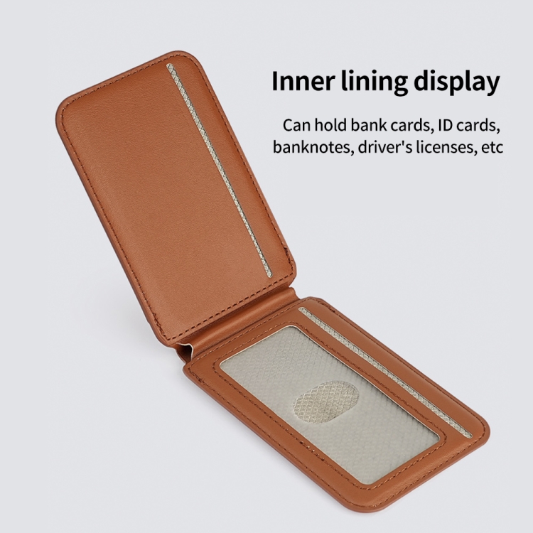 Two-fold Rotating Phone Holder MagSafe Leather Card Bag(Brown) Two-fold Rotating Phone Holder MagSafe Leather Card Bag(Brown)