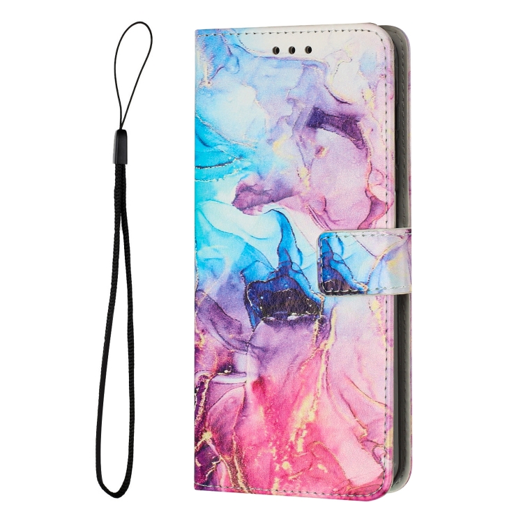 For Samsung Galaxy S24 FE 5G Painted Marble Pattern Leather Phone Case(Pink Purple) For Samsung Galaxy S24 FE 5G Painted Marble Pattern Leather Phone Case(Pink Purple)