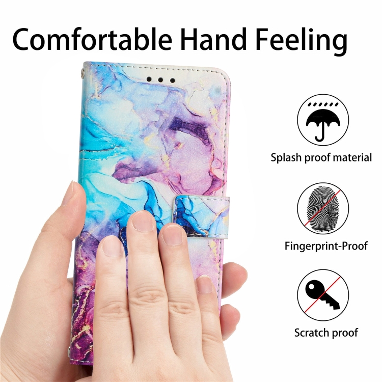 For Samsung Galaxy S24 FE 5G Painted Marble Pattern Leather Phone Case(Pink Purple) For Samsung Galaxy S24 FE 5G Painted Marble Pattern Leather Phone Case(Pink Purple)