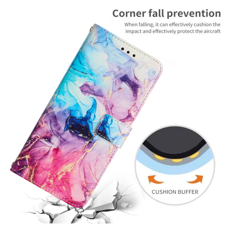 For Samsung Galaxy S24 FE 5G Painted Marble Pattern Leather Phone Case(Pink Purple) For Samsung Galaxy S24 FE 5G Painted Marble Pattern Leather Phone Case(Pink Purple)