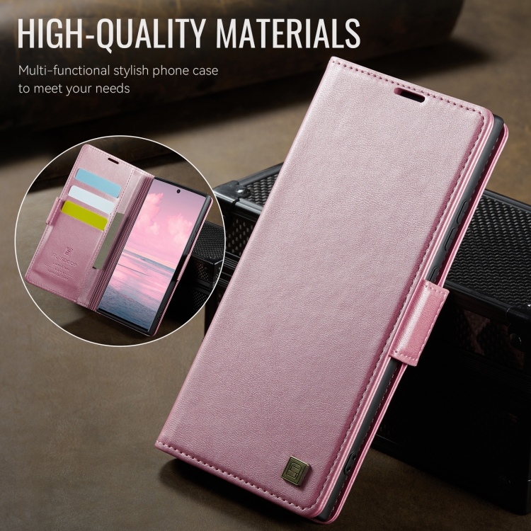 For Samsung Galaxy Note20 AutSpace A11 Side Buckle MagSafe Magnetic RFID Phone Leather Case(Rose Gold) For Samsung Galaxy Note20 AutSpace A11 Side Buckle MagSafe Magnetic RFID Phone Leather Case(Rose Gold)