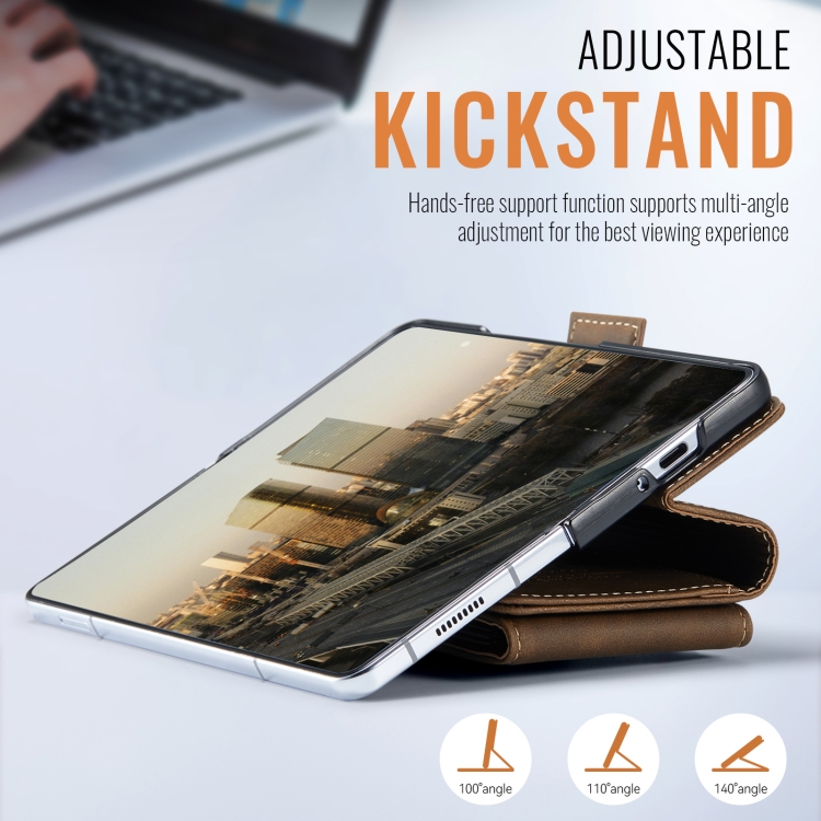 For Samsung Galaxy Z Fold5 5G AutSpace A23 Organ Card Bag Magnetic RFID PU Phone Case(Coffee) For Samsung Galaxy Z Fold5 5G AutSpace A23 Organ Card Bag Magnetic RFID PU Phone Case(Coffee)