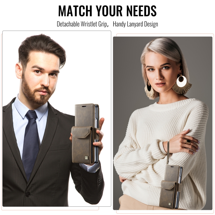 For Samsung Galaxy Z Fold5 5G AutSpace A23 Organ Card Bag Magnetic RFID PU Phone Case(Coffee) For Samsung Galaxy Z Fold5 5G AutSpace A23 Organ Card Bag Magnetic RFID PU Phone Case(Coffee)