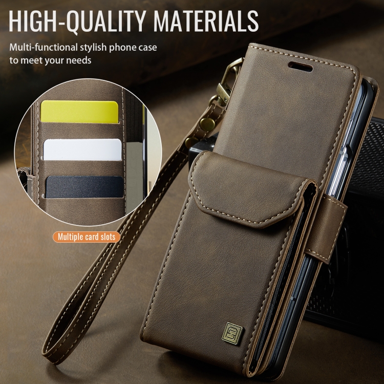For Samsung Galaxy Z Fold5 5G AutSpace A23 Organ Card Bag Magnetic RFID PU Phone Case(Coffee) For Samsung Galaxy Z Fold5 5G AutSpace A23 Organ Card Bag Magnetic RFID PU Phone Case(Coffee)