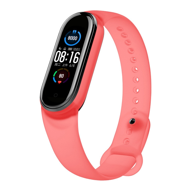 Para Xiaomi Mi Band 5 TPU Band de reloj de silicona translúcida (rojo)