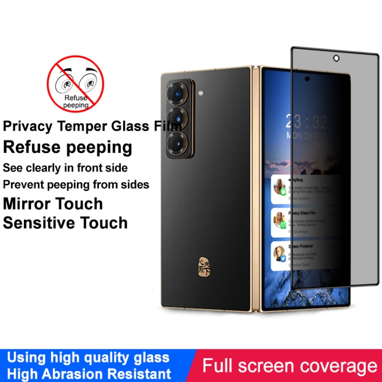 For Samsung Galaxy Z Fold Special imak HD Full Screen Anti-spy Tempered Glass Protective Film