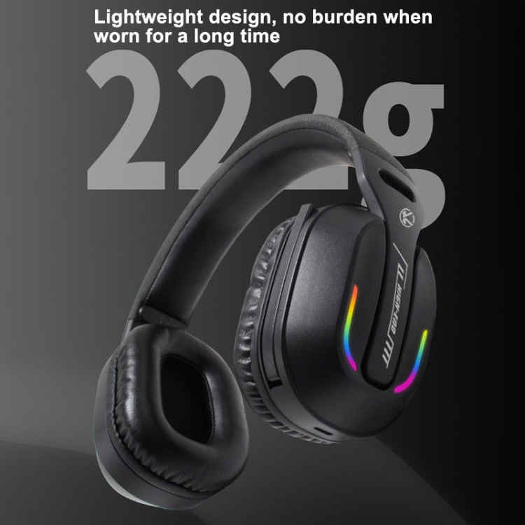 Bluetooth 5.4 Head-mounted RGB Wireless Bluetooth Gaming Headset(Black) Bluetooth 5.4 Head-mounted RGB Wireless Bluetooth Gaming Headset(Black)