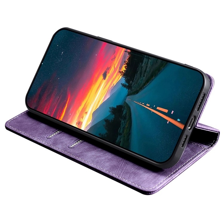 For Samsung Galaxy S25 Ultra 5G RFID Anti-theft Brush Magnetic Leather Phone Case(Purple) For Samsung Galaxy S25 Ultra 5G RFID Anti-theft Brush Magnetic Leather Phone Case(Purple)