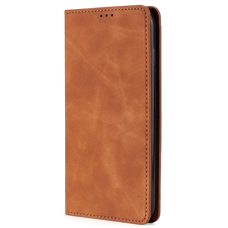 For Samsung Galaxy S25 Ultra 5G Skin Feel Magnetic Leather Phone Case(Light Brown) For Samsung Galaxy S25 Ultra 5G Skin Feel Magnetic Leather Phone Case(Light Brown)