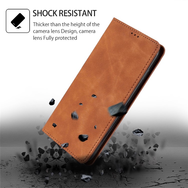 For Samsung Galaxy S25 Ultra 5G Skin Feel Magnetic Leather Phone Case(Light Brown) For Samsung Galaxy S25 Ultra 5G Skin Feel Magnetic Leather Phone Case(Light Brown)